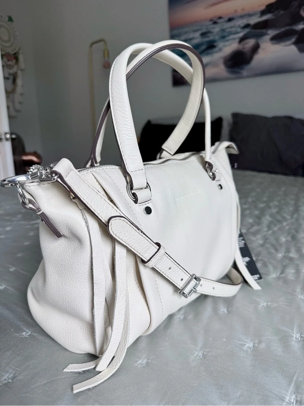 Aimee Kestenberg Leather Amsterdam Clay Satchel Shoulder Crossbody Bag
